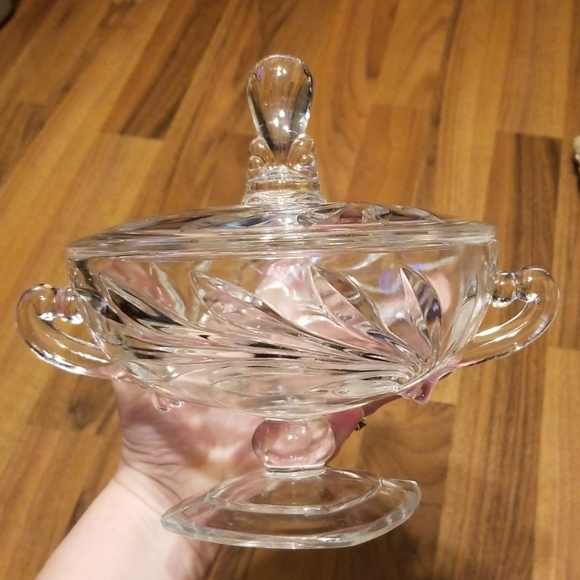 Vintage Other - Vintage Cut Glass Apothecary Candy Dish With Lid